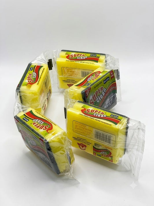 Super Clean Green Kitchen Scourer with Nail Saving Sponge.